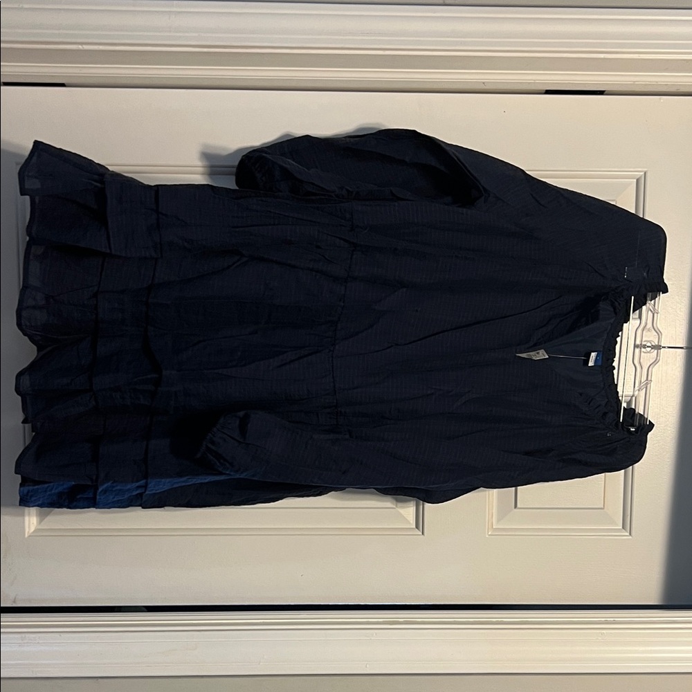 Old Navy Navy Blue Tiered Long Sleeve Dress